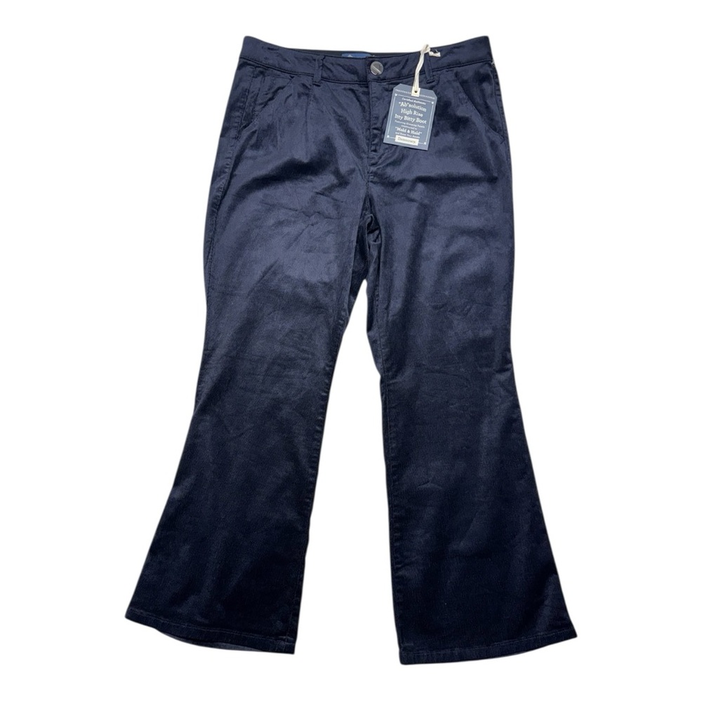 Democracy High Rise Itty Bitty Boot Cut Pants Womens Sz 14p Blue Corduroy